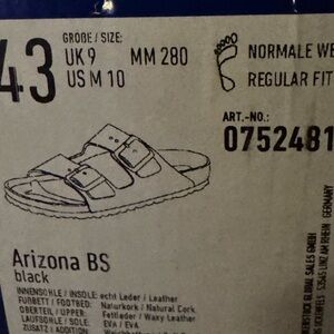 Birkenstock Arizona BS Black size 10 Men’s